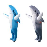 Disfraz de tiburón para adultos, traje inflable divertido para llevar, traje gordo, accesorios de Cosplay de dibujos animados para Halloween - details 3