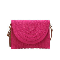 Bolso cruzado de hombro tejido de paja para mujer, bolso de mano de playa, bolsos de sobre hechos a mano informales de verano - details 33