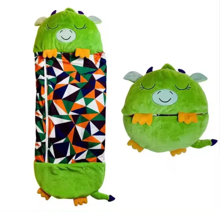 Saco de dormir de algodón puro para niños, almohada divertida, antipatadas, hogar, animal de dibujos animados, colorido - 1