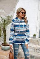 Nuevo en sudaderas con capucha de rayas de colores, sudaderas gruesas con capucha para mujer, Top informal holgado de manga larga para mujer - details 19