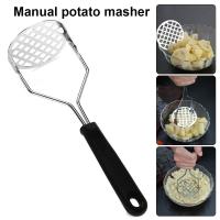 Exprimidor de cocina para hacer patatas, machacador de patatas de acero inoxidable, triturador de verduras, mango negro - details 5
