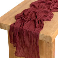Lino Gauze Runner Decoración de Comedor Rústica para Bodas, Fiestas, Navidad 90*300CM - details 7