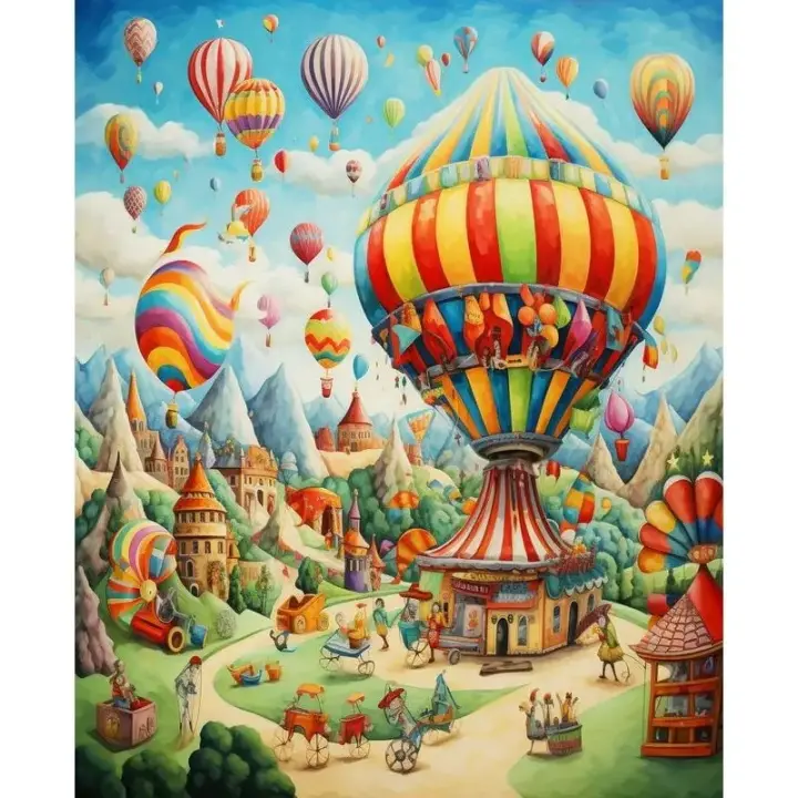 Pintura Moderna Ruopoty para Adultos Kit de Pintura por Números con Paisaje de Parque de Dibujos Animados Decoración para el Hogar Pinturas al Acrílico Estilo Moderno Material de Lienzo - 1