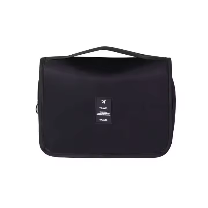 Bolsa de higiene de viaje plegable, impermeable, organizadora de cosméticos con gancho para colgar. - 1