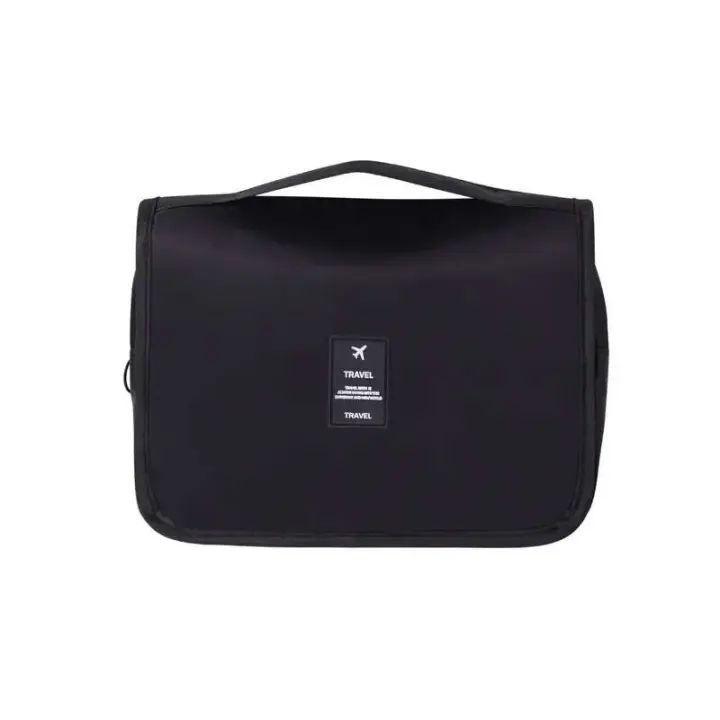 Bolsa de higiene de viaje plegable, impermeable, organizadora de cosméticos con gancho para colgar. - 1