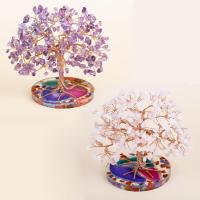 Árbol de Piedras Curativas de 7 Chakras Hoja de Ámetista Envoltura en Hilo de Ágata Natural - details 5
