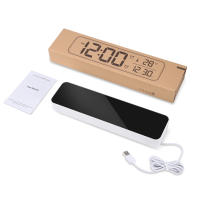 ORIA-reloj despertador Digital LED, dispositivo grande de pared, decoración del hogar, dormitorio, mesa, escritorio, termómetro, calendario - details 7