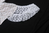 BUNO-Vestido de dos pisos de gato extraño para mujer, vestido con volantes huecos, tirantes sin espalda, encaje liso escalonado, elegante, para fiesta, ajustado - details 12