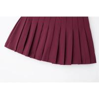 Falda corta plisada vintage casual con cremallera - details 1