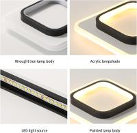 LED Plafón de Techo Cuadrada 40W GOECO, Blanco y Negro, Luz Cálida 3000K - Ideal para Espacios Modernos, 40x40x5 CM - details 3