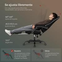 Silla de Oficina de Metal con Respaldar y Soporte Lumbar Asiento Amplio y Lleno de Cojín, Diseño de Malla Gris, GS11gr - details 15