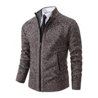 Otoño/Invierno Chaqueta Deportiva Casual Hombre, New Jersey , Color sólido, Cuello alzado, Cálido, Clip con cierre de cremallera, Cardigan Hombre, Chaqueta Moda Cuello alzado Jersey - details 1