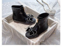 Nuevas botas de cuero de terciopelo para bebé, botines cortos de princesa de cristal - details 16