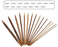 Agujas de Punto Doméstico de Carbonoizado Bambú Doble Punta 75Pcs Herramienta de Tejido para Bordado Perfecto para Manualidades y Costura - details 1