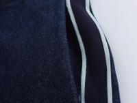 Estilo nuevo Ropa de mujer Chaqueta vaquera a rayas con patchwork Jeans decorados con cinturón lateral - details 18