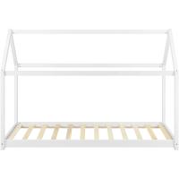 Cama para niños de Madera 206x98x142cm Cama Infantil Forma de casa Blanco Mate - details 6