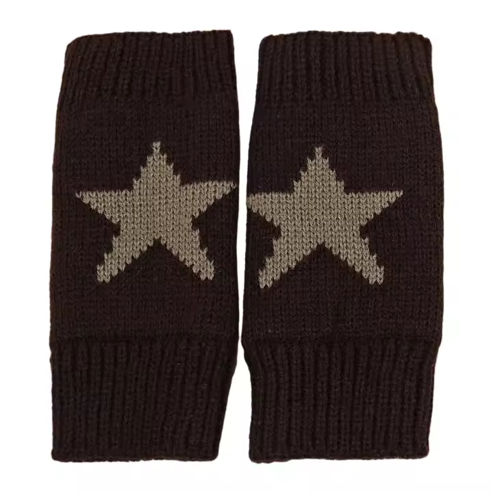 Tejido con diseño de estrella para mujeres y hombres, guantes de conducción con dedos abiertos - 1