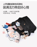 Mochila De Trabajo ligera para mujer, morral de viaje informal, resistente al agua, color negro y rosa - details 20