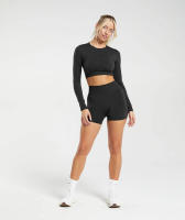 Pantalones cortos sin costuras para mujer, ropa de medio pantalón suave para Fitness, Yoga, gimnasio, correr y bicicleta, novedad - details 8