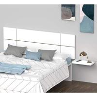 Taburete de Cama Doble Moderno Geométrico Blanco 50x160x3,2cm Para Dormitorio de Matrimonio - details 1