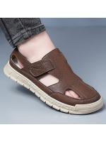 2025 sandalias hombre verano transpirable Baotou agujero zapatos hueco suave fondo deportes conducción playa vadeo sandalias - details 1