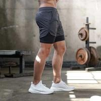 Pantalones de Entrenamiento de Correr Impresión Cruzada 2 en 1 Pantalones Deportivos de Gimnasio Cristiano con Forro de Compresión Toalla de Bolsillo para Hombres - details 1