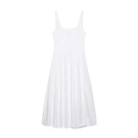 Elegante Vestido Midi Blanco sin Mangas Verano 2025 Moda Pura y Estilizada con Lazos - details 1