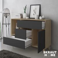 Mueble de Comedor Elegante Estilo Wind Madera Resistente Blanco/Cemento Longitud de 86x120x40cm - details 40