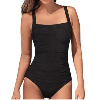 Trajes de baño grandes de una pieza, traje de baño cerrado de talla grande, trajes de baño de cuerpo femenino con realce para piscina, ropa de playa, traje de baño para mujer - details 0