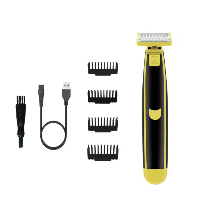 Afeitadora Eléctrica Multiusos + Recortador Corporal y Cortapelos - Uso en Seco/Mojado, Sin Irritación, IPX5 Impermeable, 4 Peines de Longitud, USB Recargable - Ideal para Barba, Cuerpo y Cabello - 1
