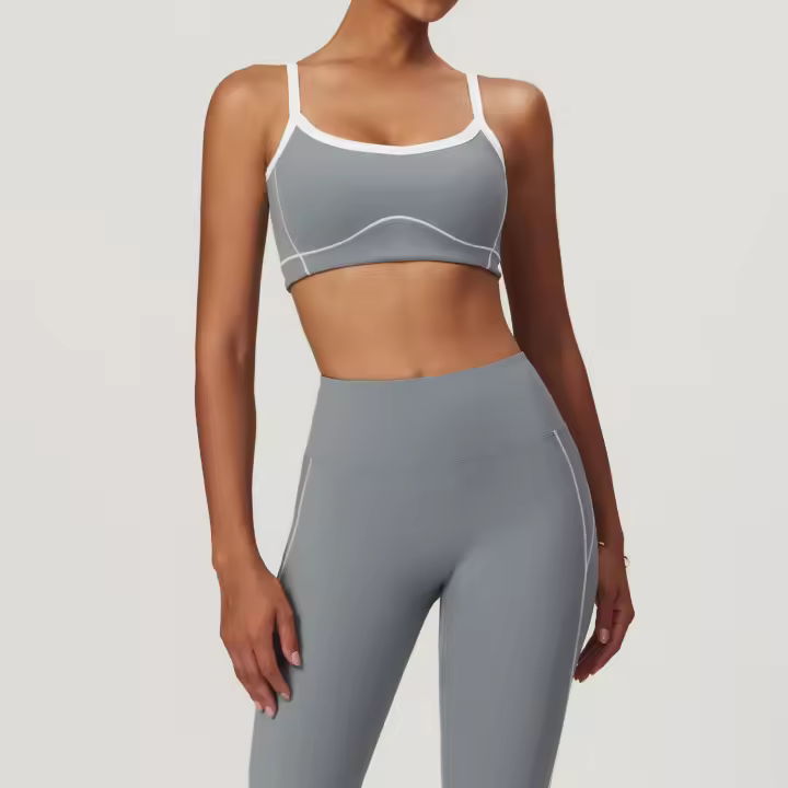 Sujetador deportivo ajustado desnudo, sujetador de Yoga con espalda grande en forma de U, Top de Fitness al aire libre para mujer - 1