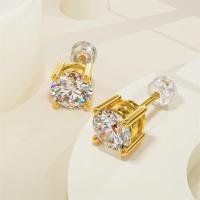 Pendientes de diamantes de moissanita de oro auténtico 18K originales regalo delicado para mujer joyería fina hechos en China - details 11
