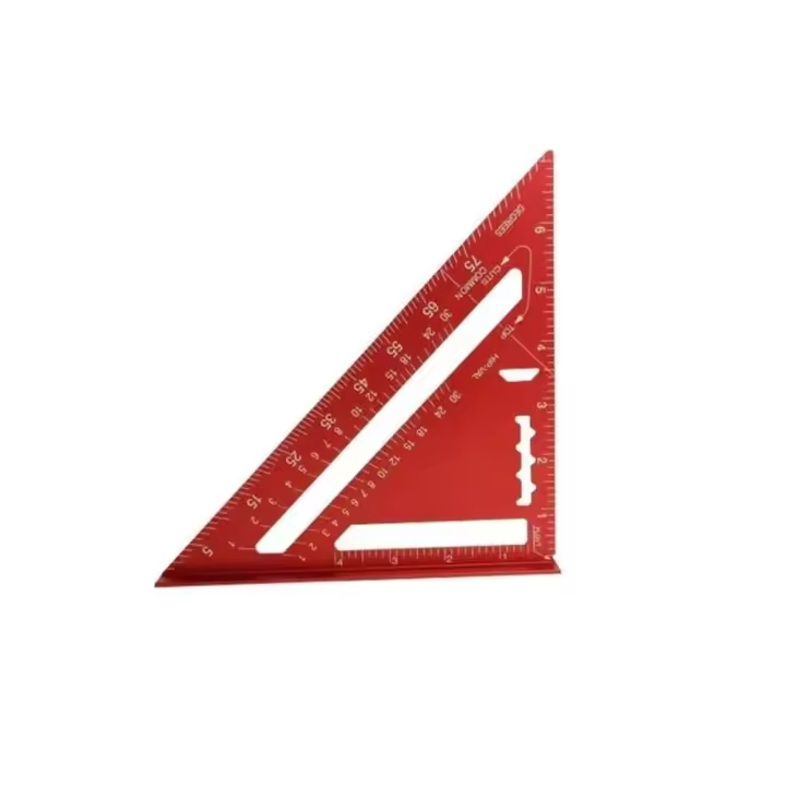 Regla triangular de aleación de aluminio, transportador de medición cuadrada de 7 pulgadas, regla de ángulo métrico, herramientas de carpintero, herramientas de carpintería - 1