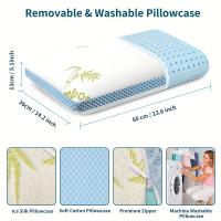 Almohada de espuma viscoelástica, ventilación, premium, funda de almohada lavable y de bambú, 1 unidad - details 3