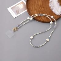 Bolso bandolera con cadena para teléfono con parche de cuentas, cadena antipérdida, correa cruzada para teléfono móvil, dulce corazón de amor, correas para el cuello para teléfono - details 10