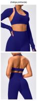 Sujetador deportivo de estilo europeo y americano con cuello halter, alta elasticidad, nylon mate, gran espalda abierta, top de yoga para mujeres - details 10