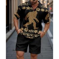 Conjunto de camisa y pantalones cortos con cremallera de un cuarto y cuello vuelto para hombre de tendencia de verano - details 3