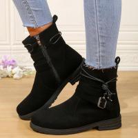 Botas martin planas informales para mujer, botas cortas a la moda, zapatos para mujer - details 1