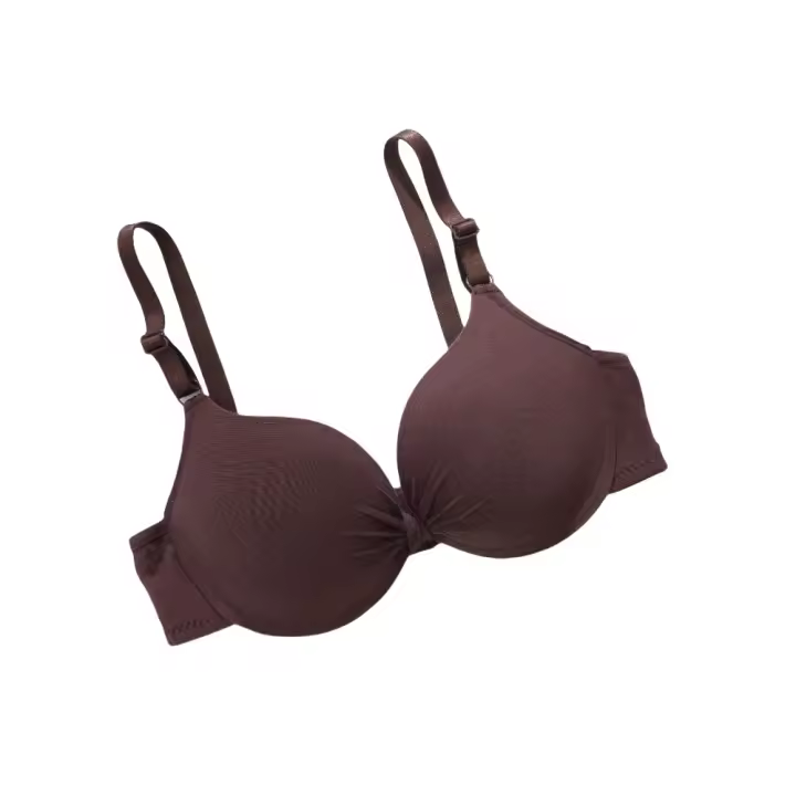 Cómodo sujetador de algodón sin aros con escote en V profundo, sujetador ajustado con lazo para mujer, ropa interior push-up ajustable antiflacidez para niñas - 1
