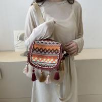 Mochila de estilo étnico con borlas, bolso escolar pequeño de lona, ​​bolso de hombro con borlas, bolso escolar bordado de estilo coreano de gran capacidad - details 7