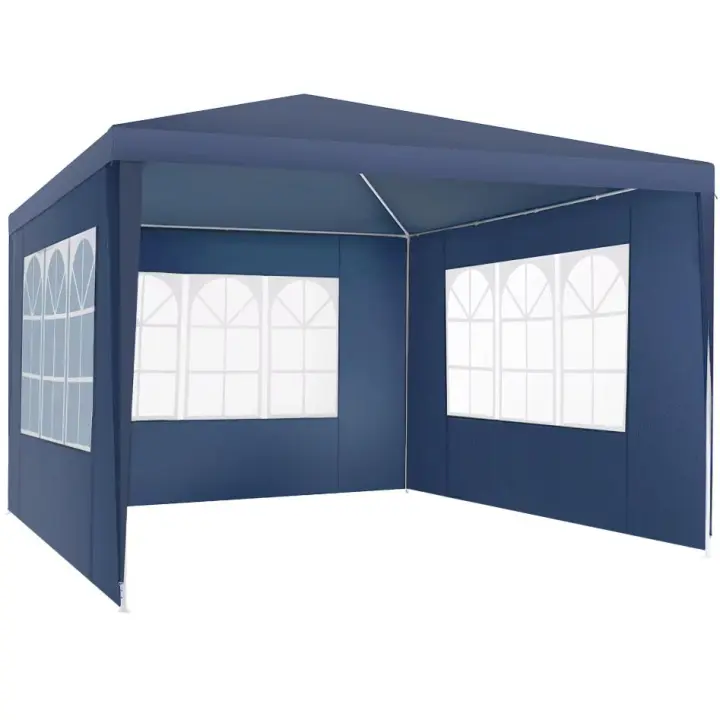 Carpa de Fiesta Robusta Paneles Laterales de 3m Pabiloncito de Jardín Impermeable con Ventanas - 1