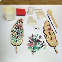 Kit de Mosaico de Hojas de Colores Mezclados Paquete de Herramientas para Hacer Mosaicos para Adultos Decoración de Casa Creativa Piezas de Mosaico de Vidrio Formato de Libro Duro - details 1