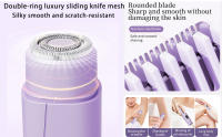 Afeitadora eléctrica 2 en 1 para mujer, maquinilla de afeitar eléctrica, recortadora de bikini de doble cabezal para mujer, IPX7, resistente al agua, uso húmedo y seco, recortadora de vello corporal y removedor de vello facial para bikini - details 2