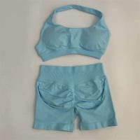 Sistema de 2 piezas de pantalones cortos de impacto, sistema de yoga sin costuras, sujetador deportivo camisola, ropa Fis, gimnasio Tre - details 13