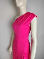 Vestido de Fiesta de Hombro Cautivador Color Sólido, Cuello Dobladillo, Vestido de Cuerpo Moldado con Abertura Moda para Mujeres - details 10
