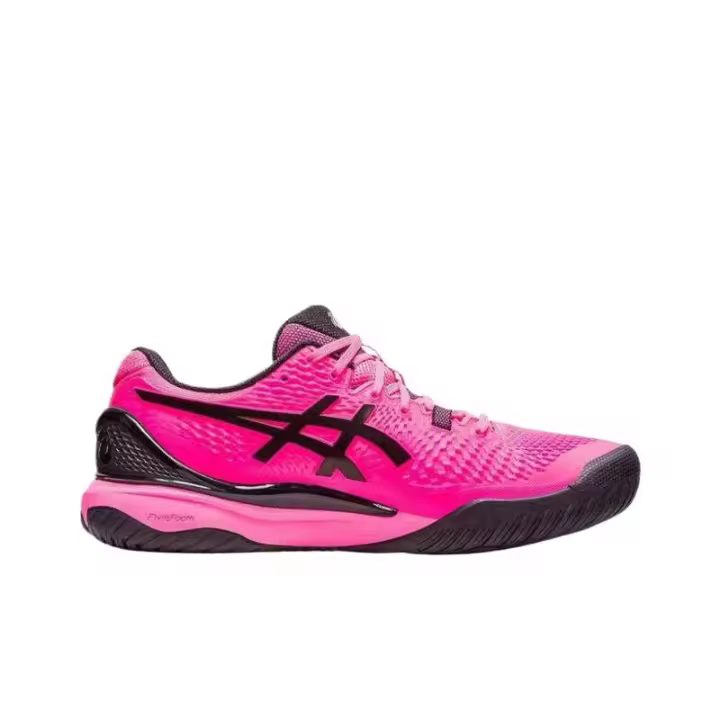 Leten 【100% original】 Gel Resolution 9 Zapatos deportivos de tenis de corte bajo transpirables y duraderos para hombre Rosa Negro - 1