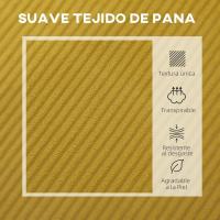 Sofá de 2 Plazas con 2 Puertos USB Tapizado en Panal Sofá de Salón sin Reposabrazos con 1 Puerto Tipo-C y Patas de Madera de Caucho Carga 240 kg 110x60x85 cm Amarillo - details 4