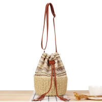 2025 nueva bomba cinturón bolsa de cubo bolsa de hombro bolsa tejida bolsa de playa de verano bolsa tejida empalme bolsa de rayas - details 4