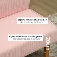 Sofá de 2 Plazas con 2 Puertos USB Tapizado en Panal Sofá de Salón sin Reposabrazos con 1 Puerto Tipo-C y Patas de Madera de Caucho Carga 240 kg 110x60x85 cm Amarillo - details 23