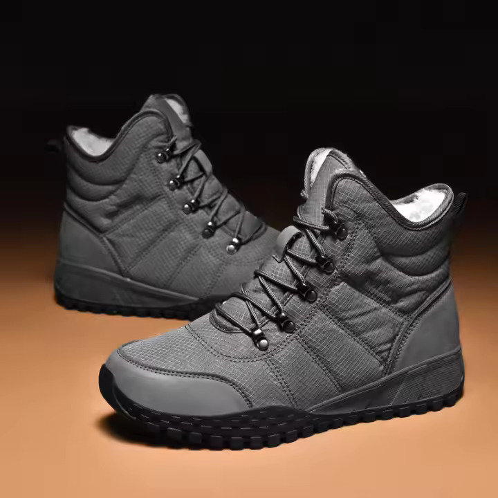 Botas de nieve de caña alta, lona, zapatos térmicos apilados y engrosados para hombres, botas para mujeres al aire libre. - 1